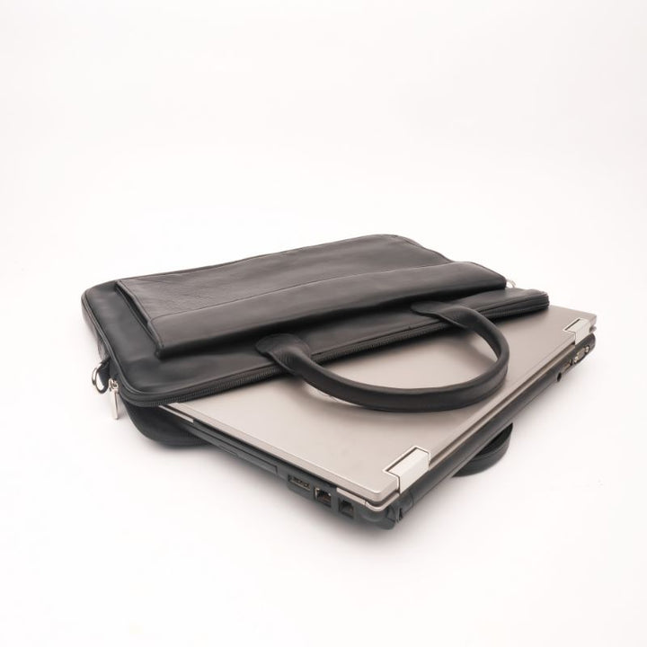 Parker Slim Leather Laptop Bag-Black - Image 9