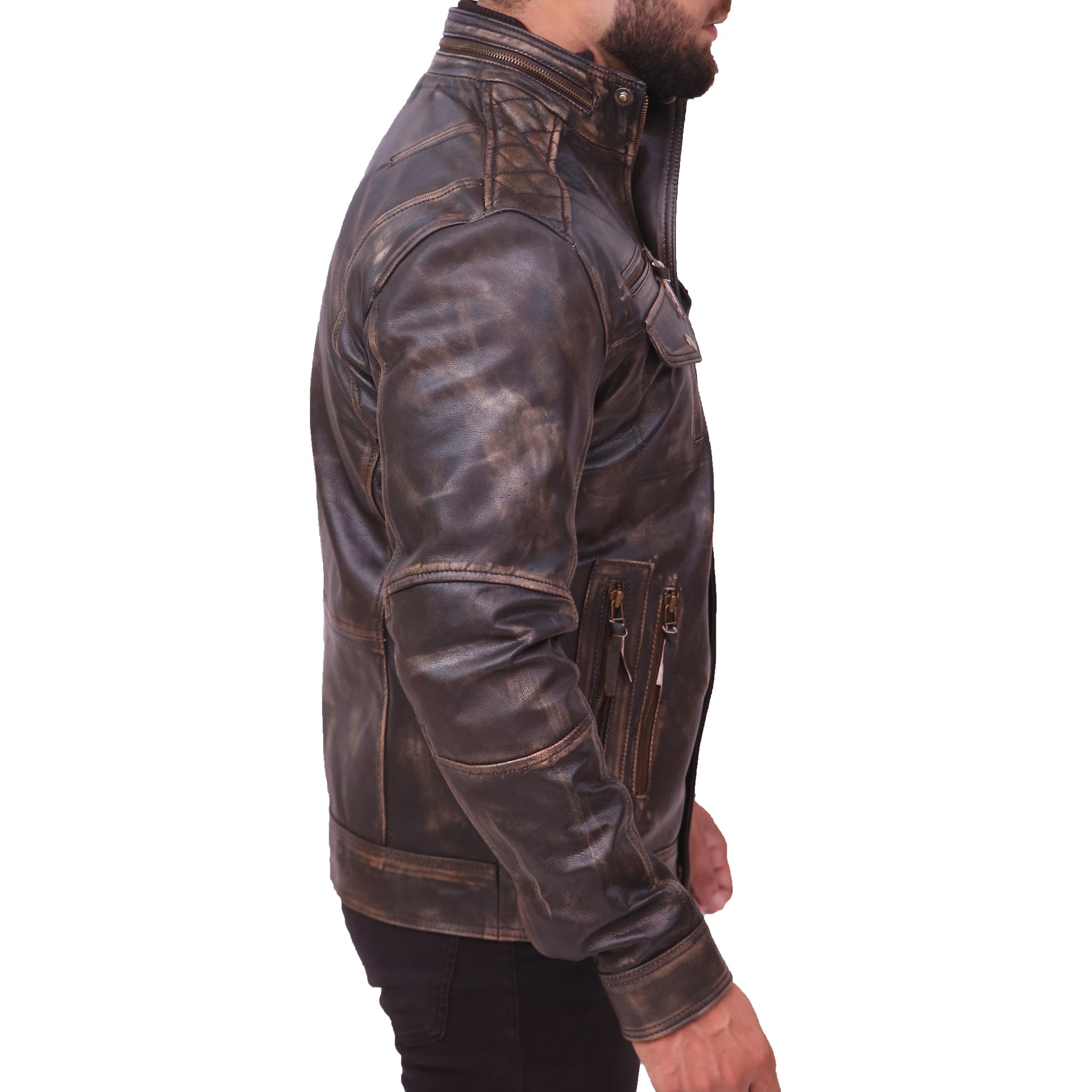 Navy Flight Men G-1 Distressed Brown Bomber Leather Jacket