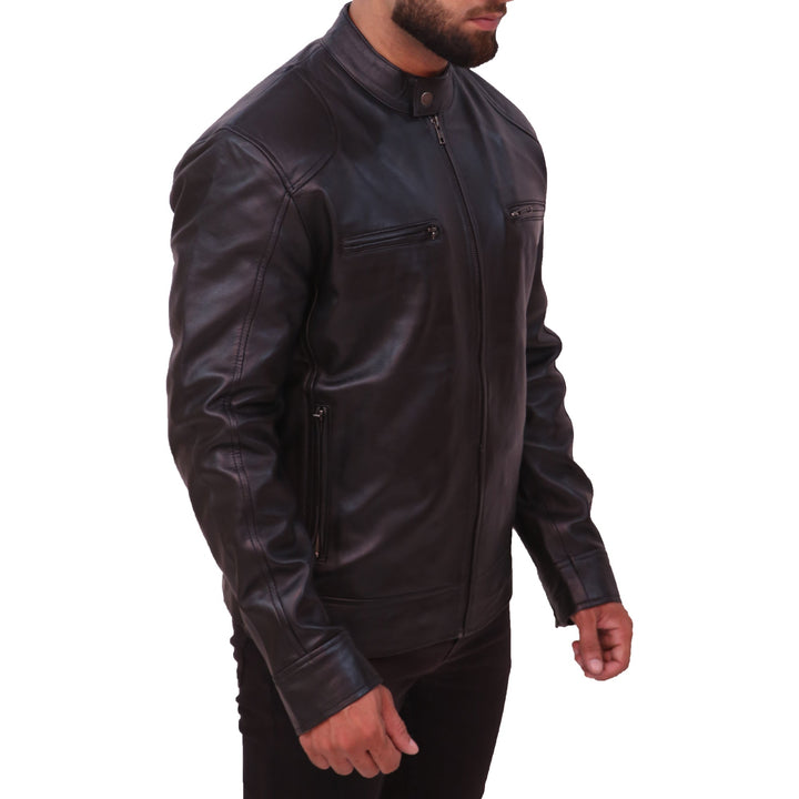 Cafe Racer Men's Real Leather Jacket