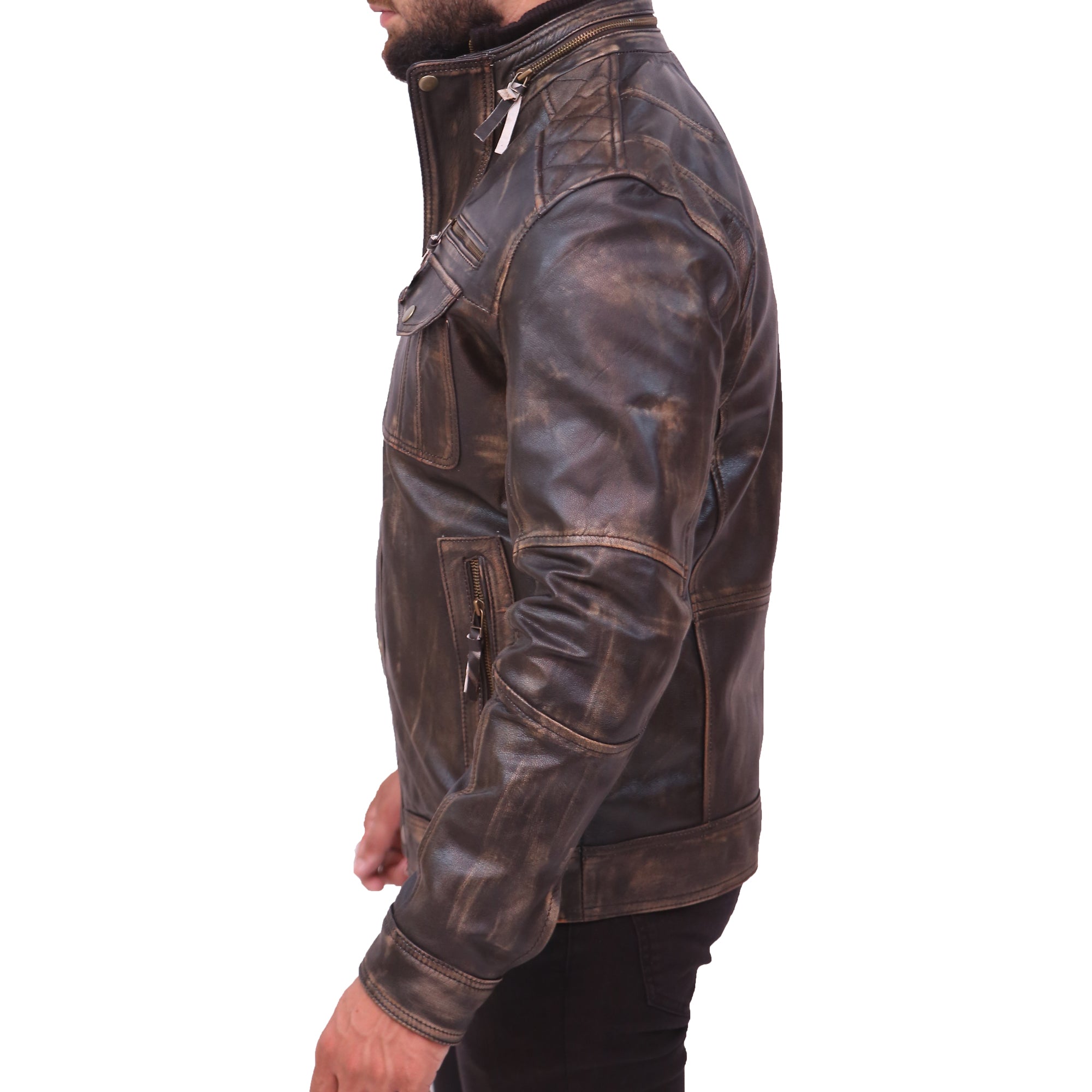 Navy Flight Men G-1 Distressed Brown Bomber Leather Jacket