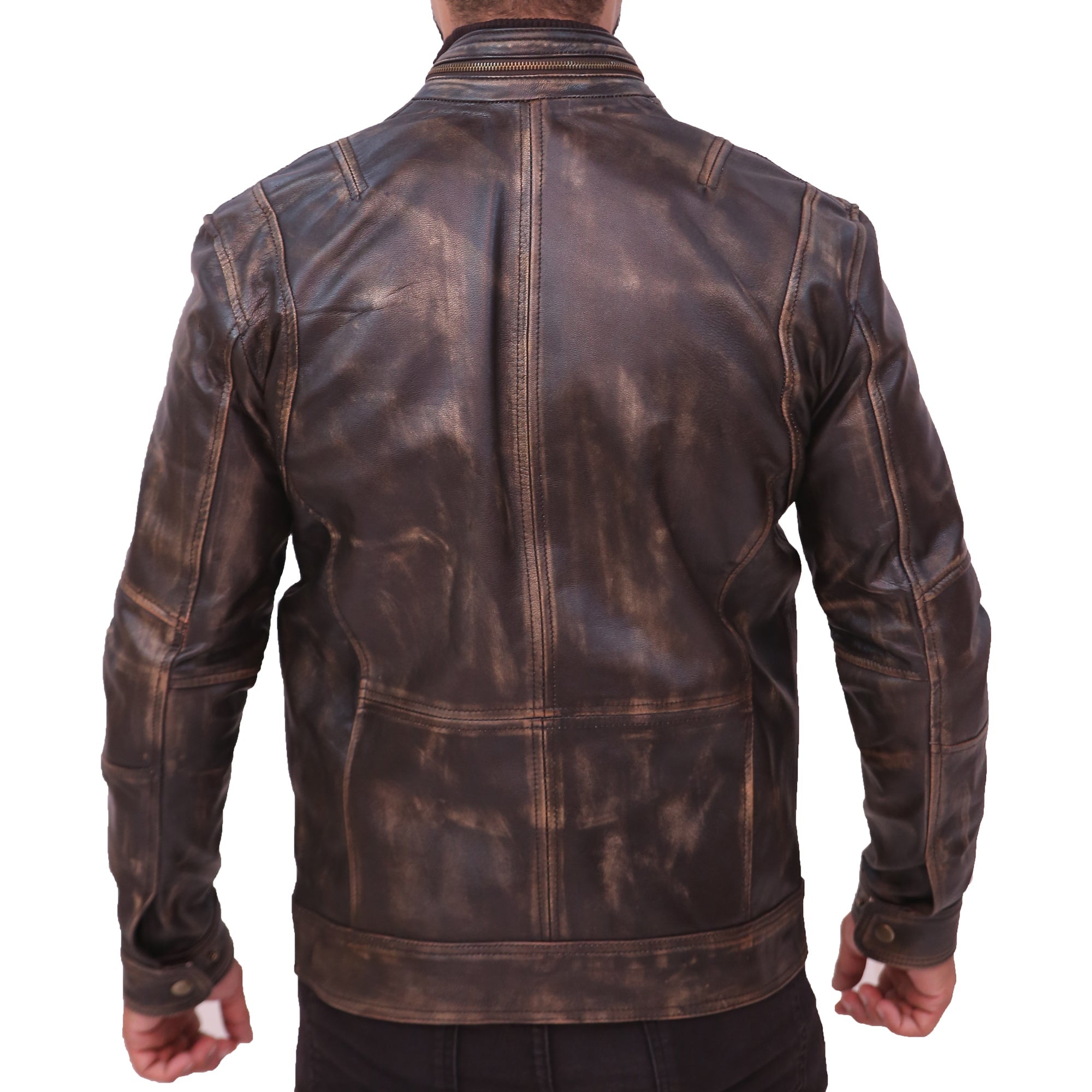 Navy Flight Men G-1 Distressed Brown Bomber Leather Jacket