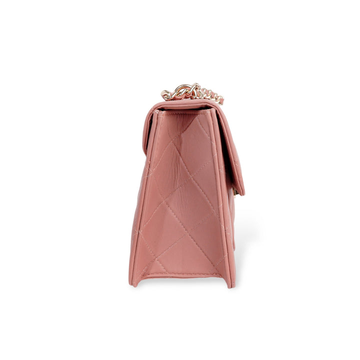 Flora Quilted Crossbody Leather Bag - Pink - Image 10