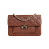 Flora Quilted Crossbody Leather Bag - Tan Brown - Image 1