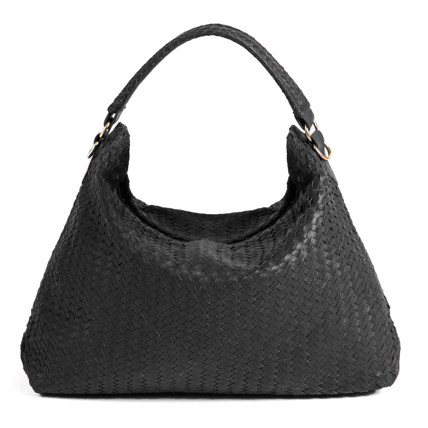 Handmade Woven Original Black Leather Bag - Image 5