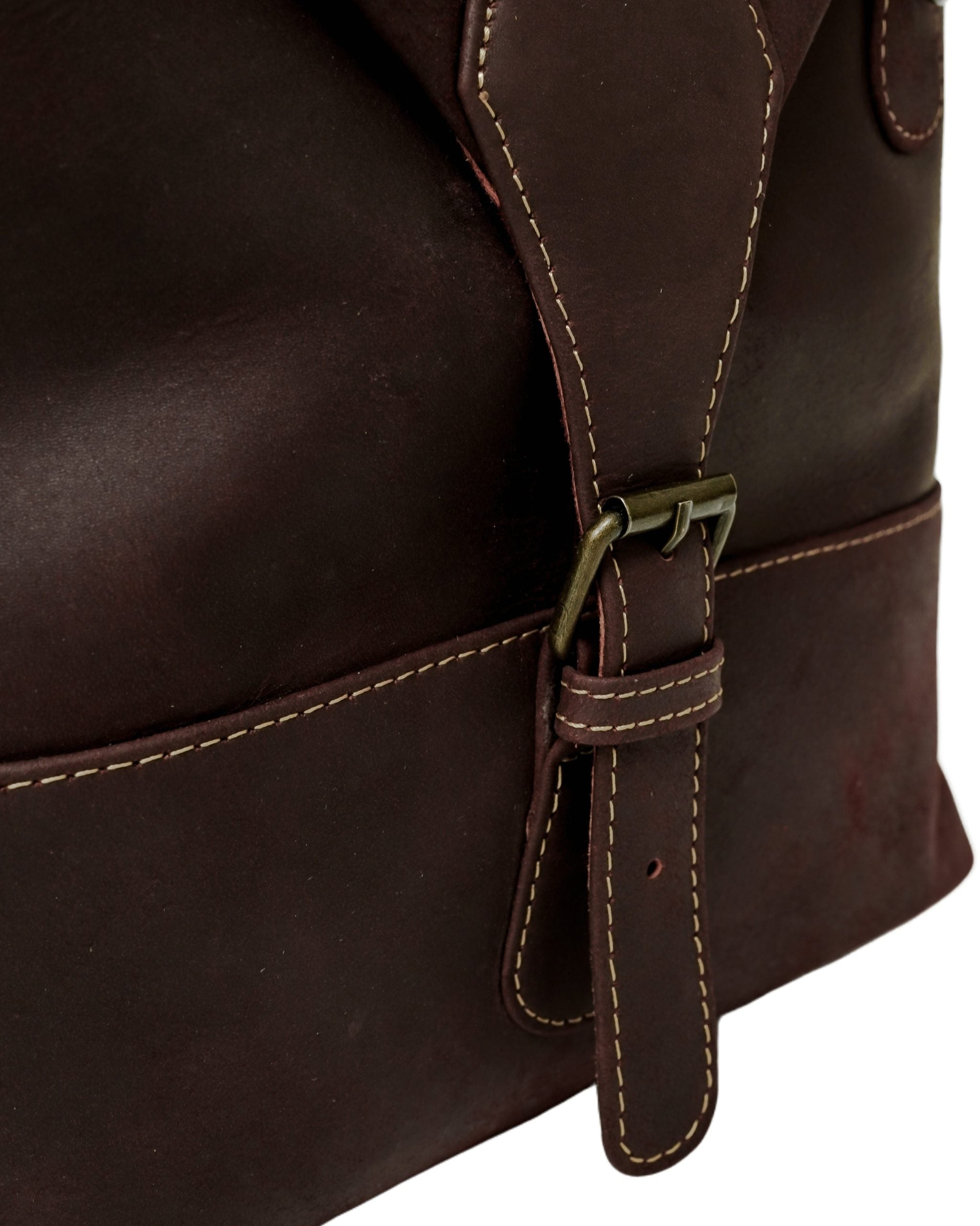 The Weekender Travel Leather Duffle Bag-Midnight Brown - Image 18