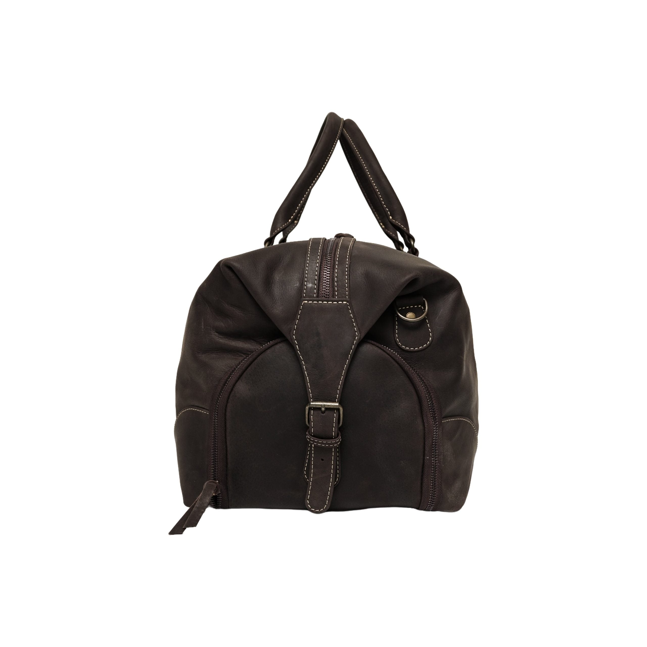 The Weekender Travel Leather Duffle Bag-Dark Brown - Image 11