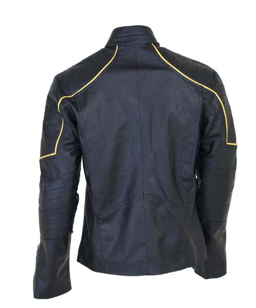 Batman Black & Yellow Motorcycle Leather Jacket