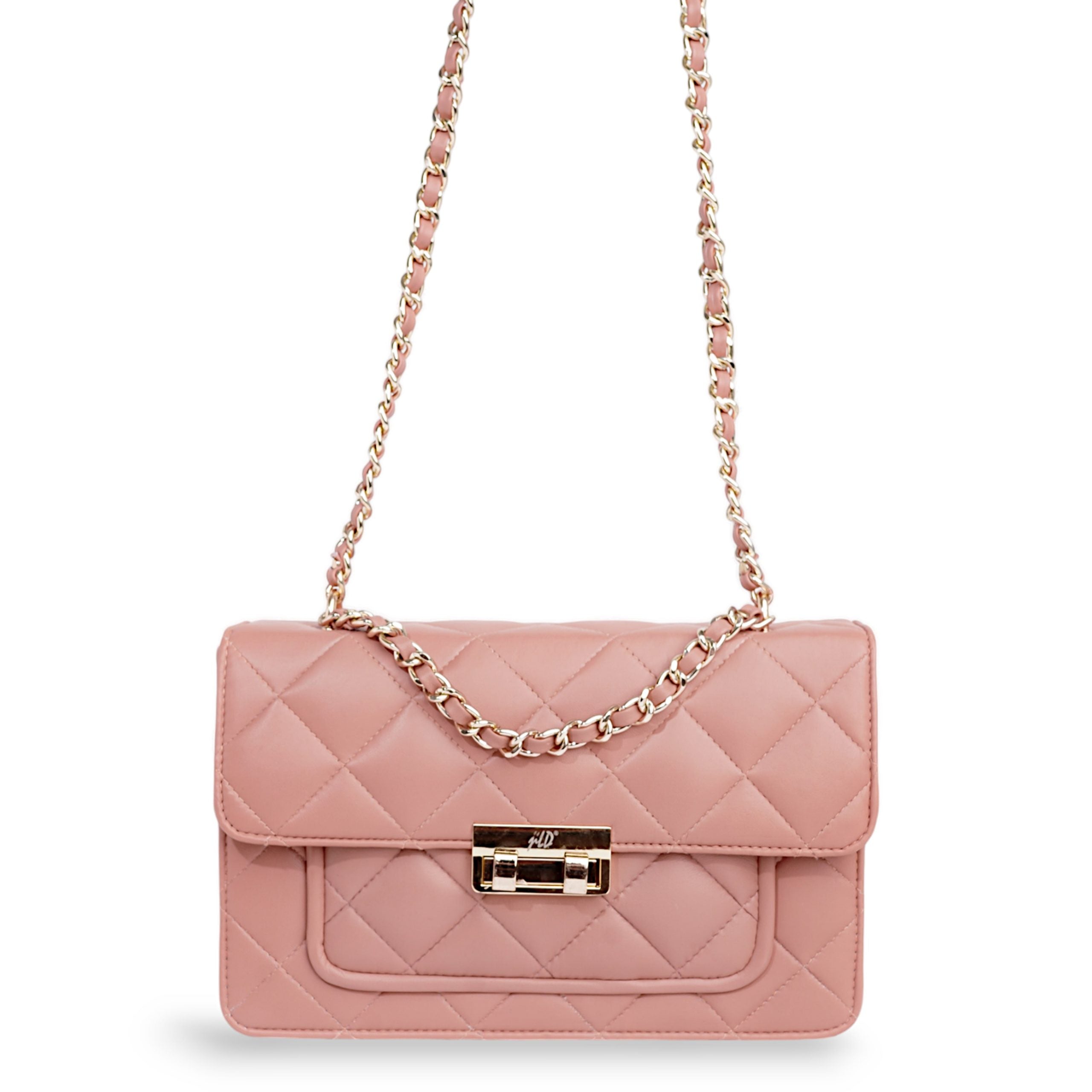 Flora Quilted Crossbody Leather Bag - Pink - Image 5