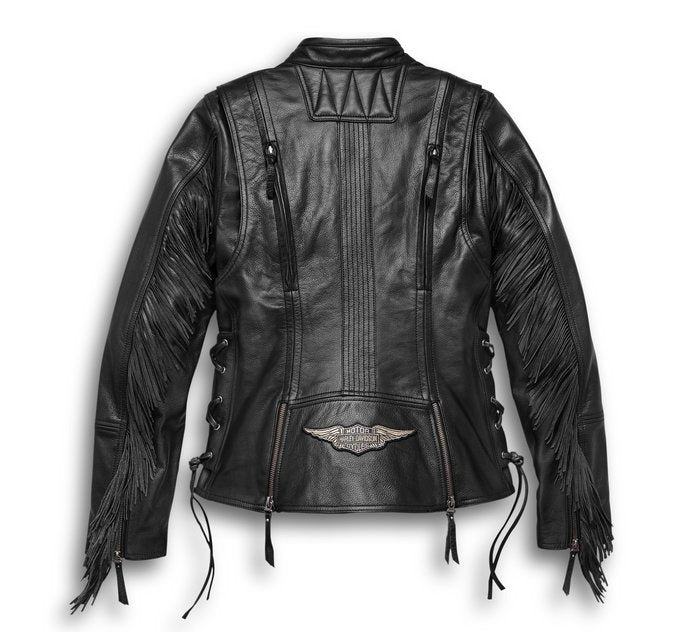 Women's Boone Fringed Leather Jacket - Tall