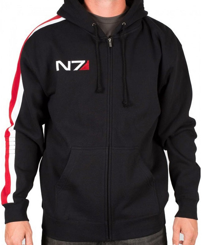 Black hoodie with N7 logo on a white background