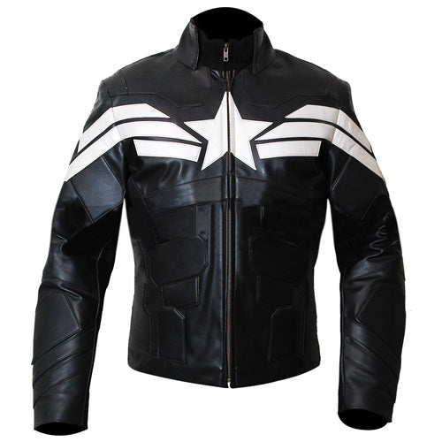 Captain America The Winter Soldier Black Leather Jacket
