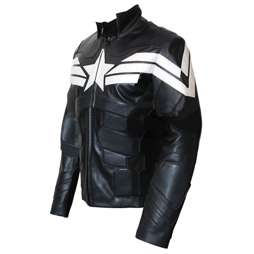 Captain America The Winter Soldier Black Leather Jacket