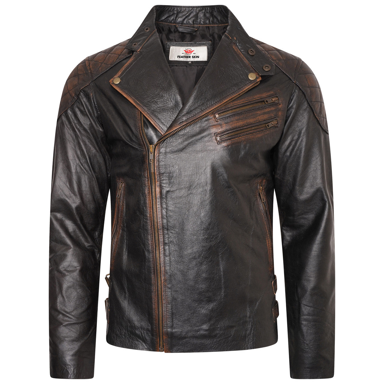 Skull Rider Distressed Brown Jacket