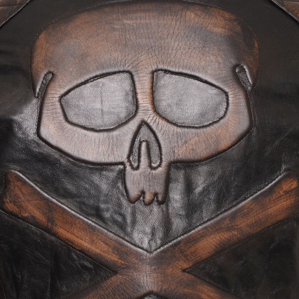 Skull Rider Distressed Brown Jacket