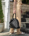 Handmade Woven Original Black Leather Bag - Image 6