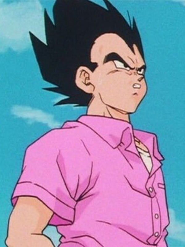 Dragon Ball Z Vegeta Wearing Badman Pink Shirt