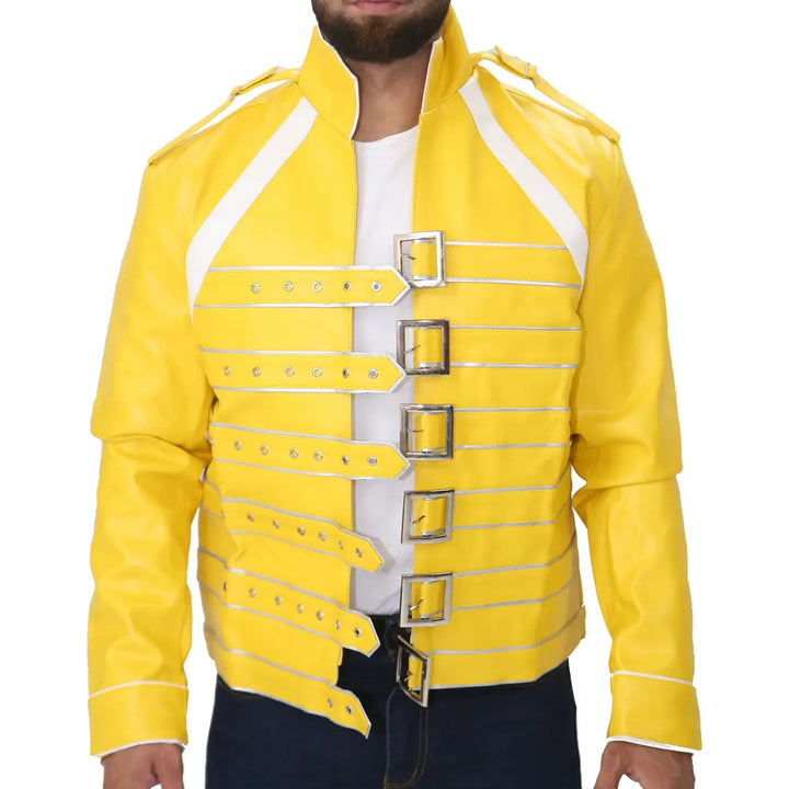 Freddie Mercury Yellow Leather Jacket