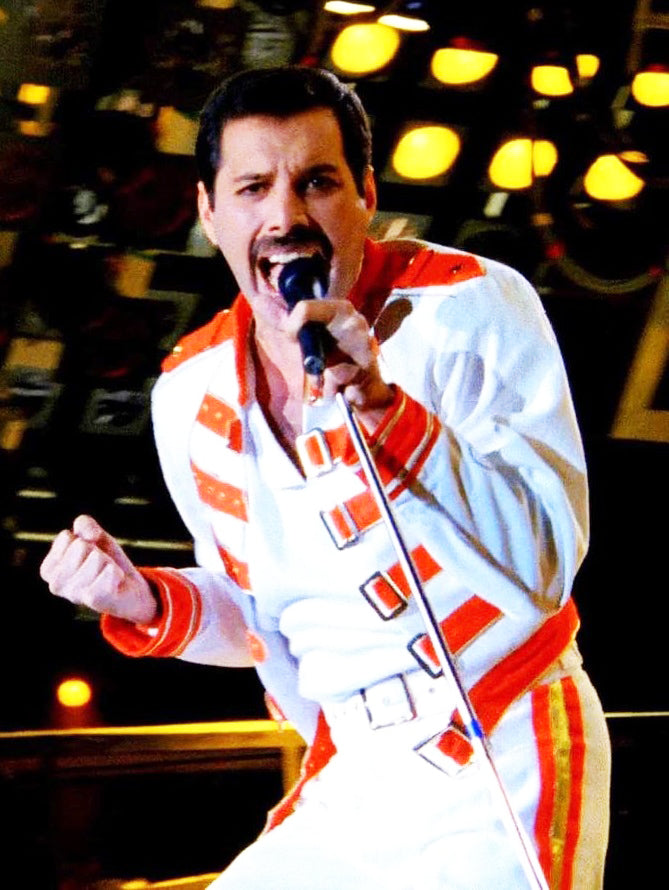 Freddie Mercury Military Concert Red & White Leather Jacket