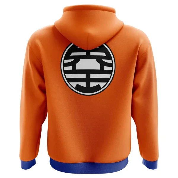 dragon ball z hoodie orange backk view
