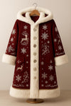 Luxury Hooded Santa Claus Wool Coat