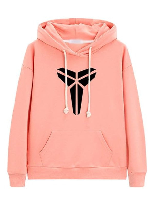 Pink Kobe Hoodie with a black logo on a white background