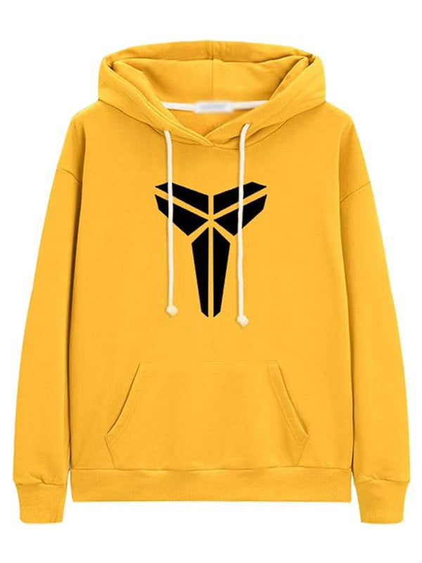 Yellow Kobe Hoodie with a black logo on a white background