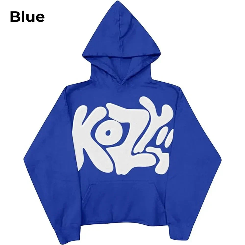 blue y2k kozy hoodie front