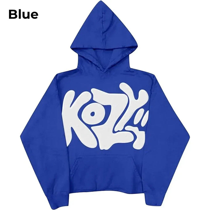 blue y2k kozy hoodie front