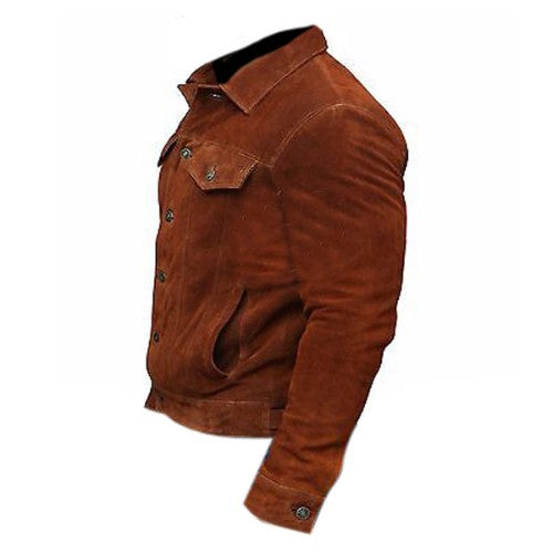 Hugh Jackman Logan Movie Suede Leather Jacket