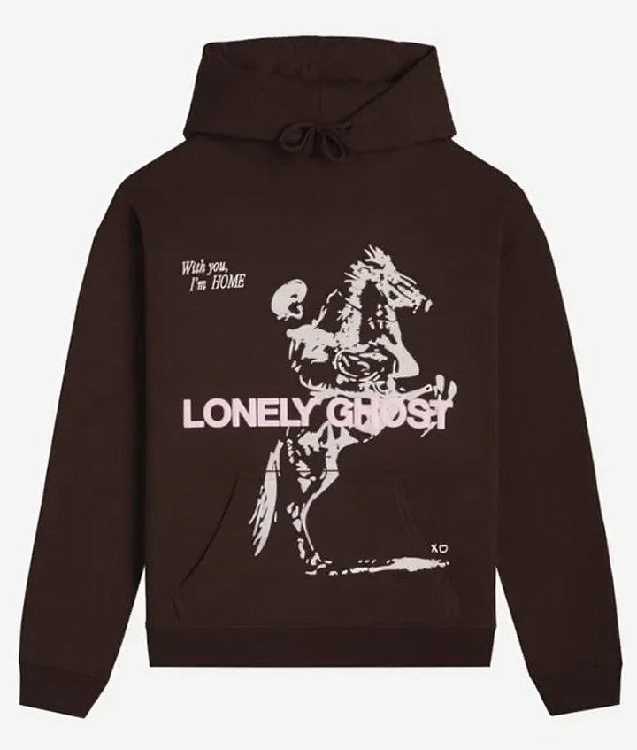 Brown lonely ghost hoodie