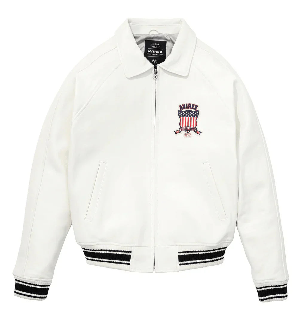 Avirex USA White Leather Jacket