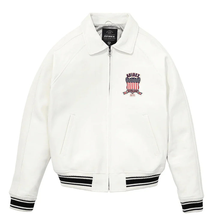 Avirex USA White Leather Jacket