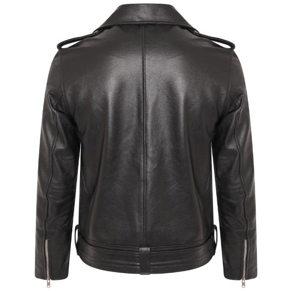 negan's leather jacket back view