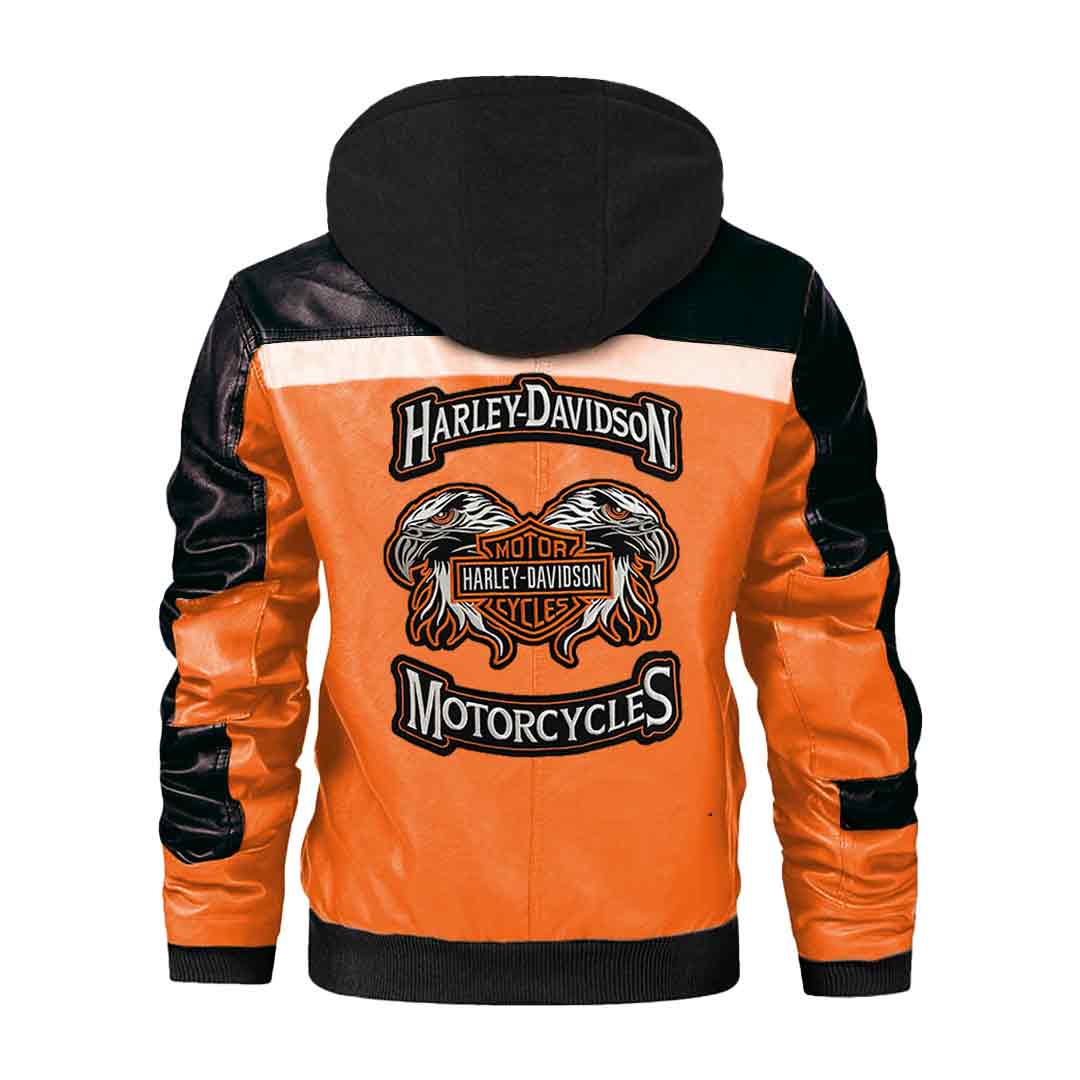 Harley Davidson Orange Hooded Jacket