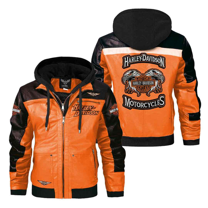 Harley Davidson Orange Hooded Jacket
