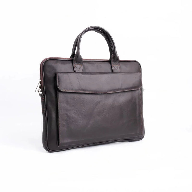Parker Slim Dark Brown Laptop Leather Bag
