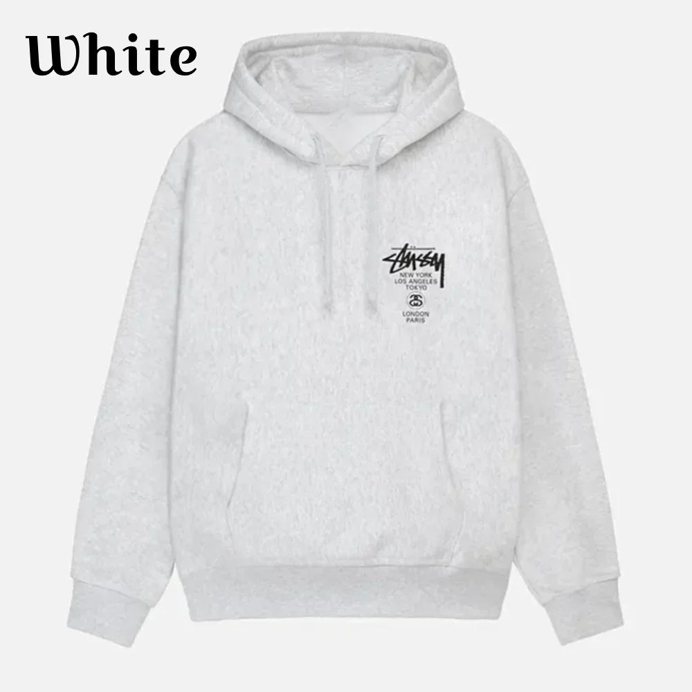 Stussy World Tour Hoodie White 