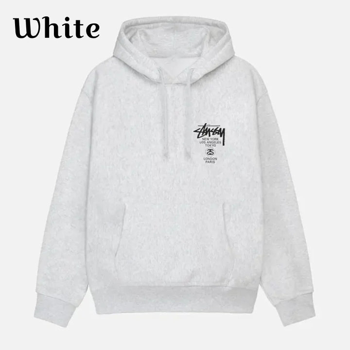 Stussy World Tour Hoodie White 
