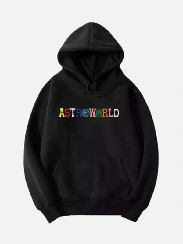 Astroworld Hoodie with 'ASTROWORLD' text on a white background