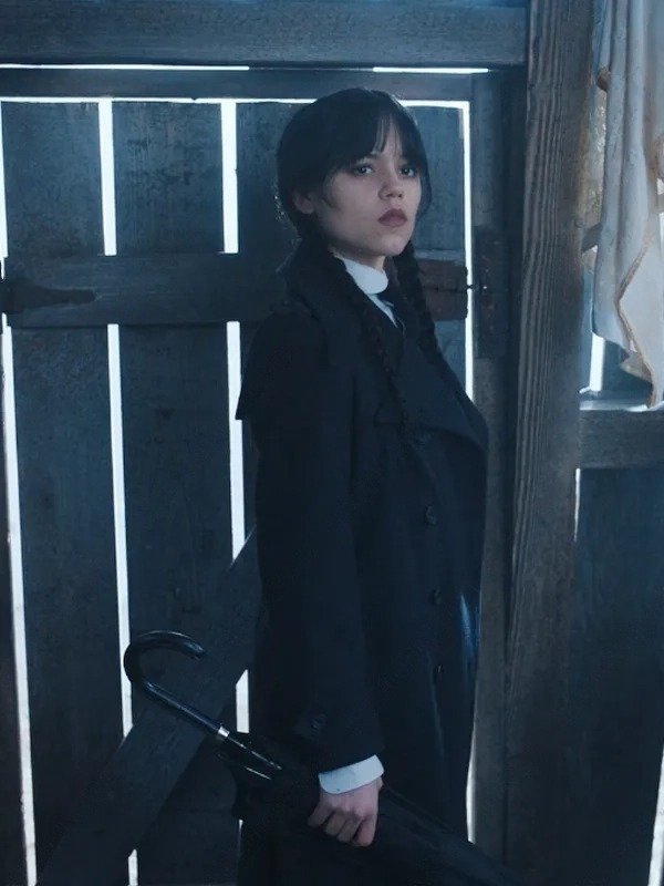 Jenna Ortega Wednesday Addams Trench Coat