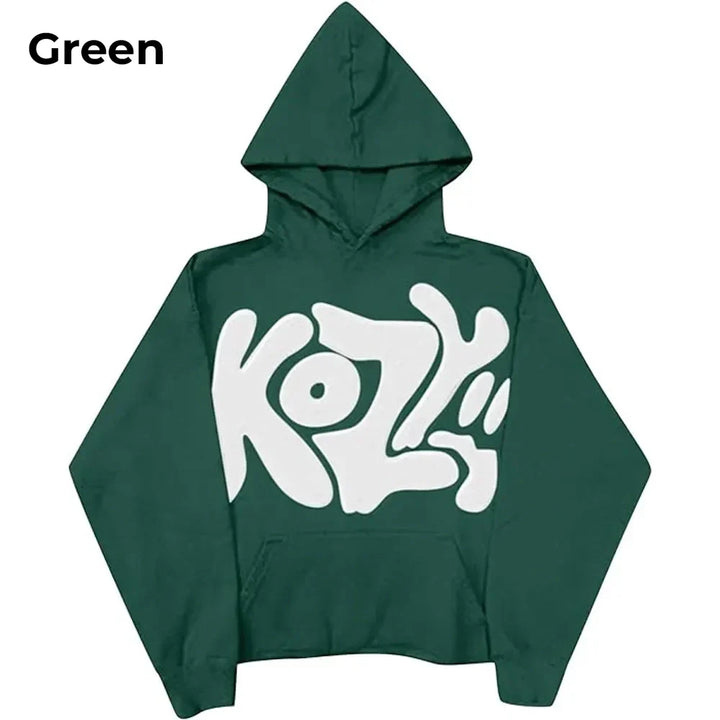 green y2k kozy hoodie front