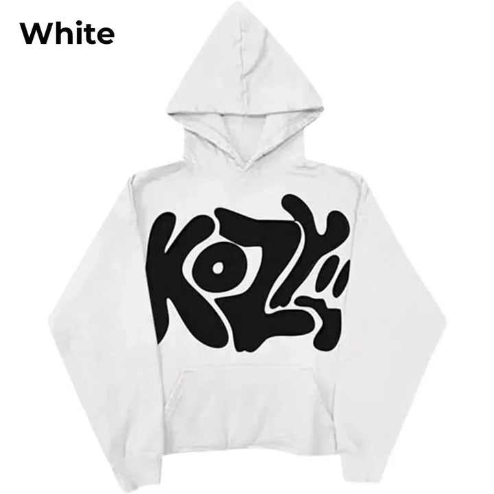 white y2k kozy hoodie front