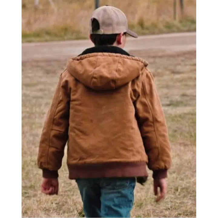 Yellowstone S04 Tate Dutton Brown Hooded Jacket
