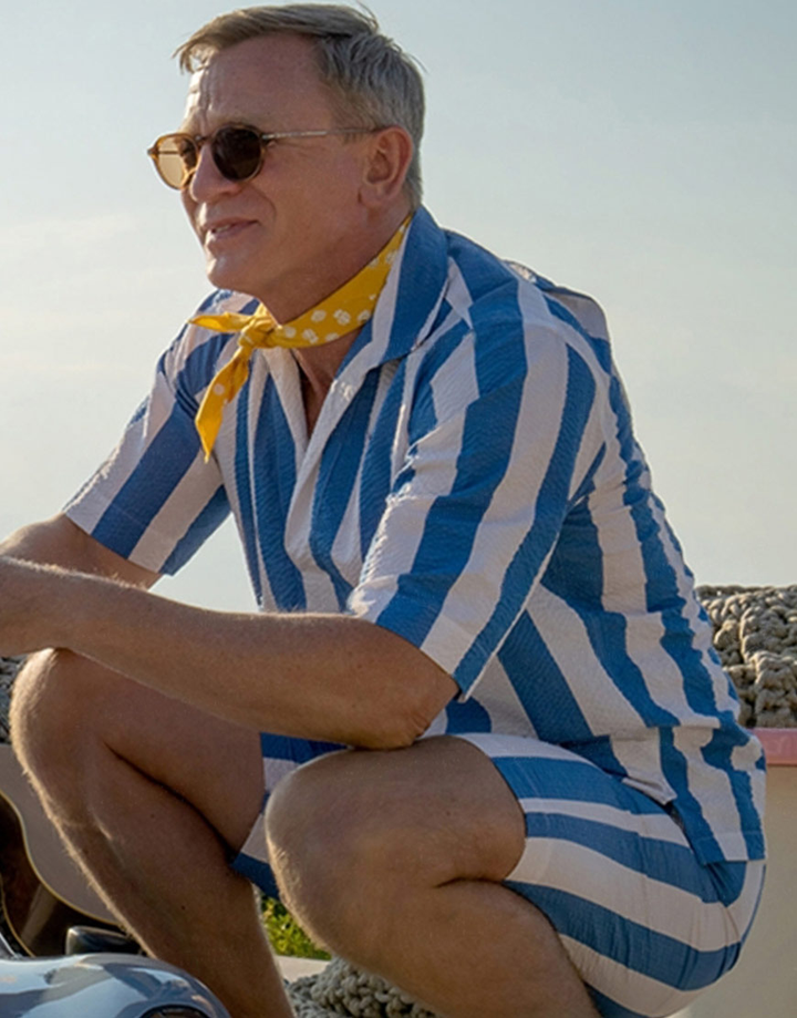 Glass Onion A Knives Out Mystery Daniel Craig Stripe Shirt