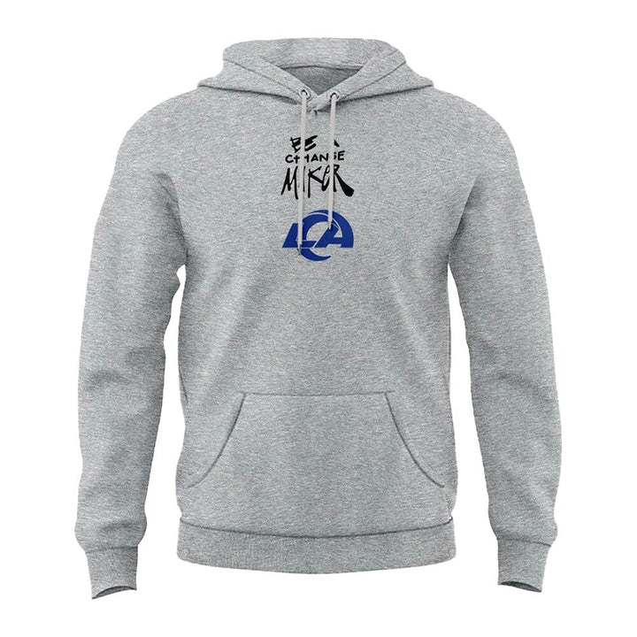 be a change maker nfl hoodie with logos on a white background