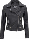 Asti Black Leather Ladies Biker Jacket