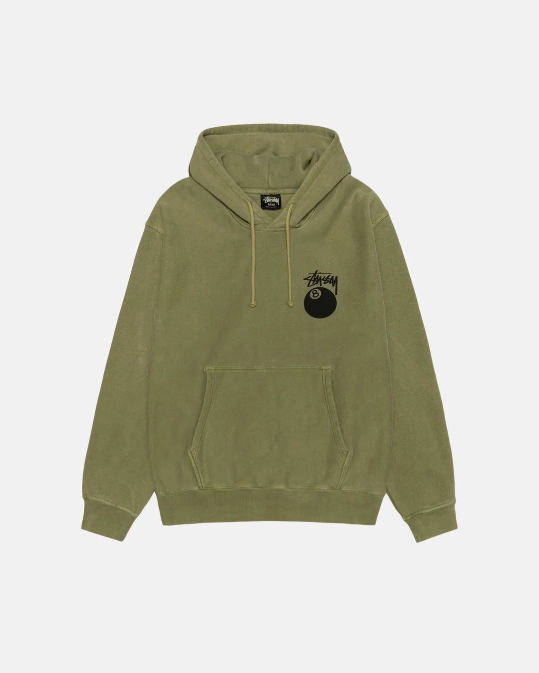 Green hoodie with a logo on a white background